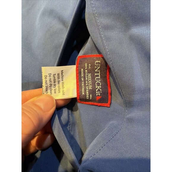 Untuckit Vest Mens Medium Blue/grey Lightweight Zip Front Casual Reversible Golf - Picture 2 of 9